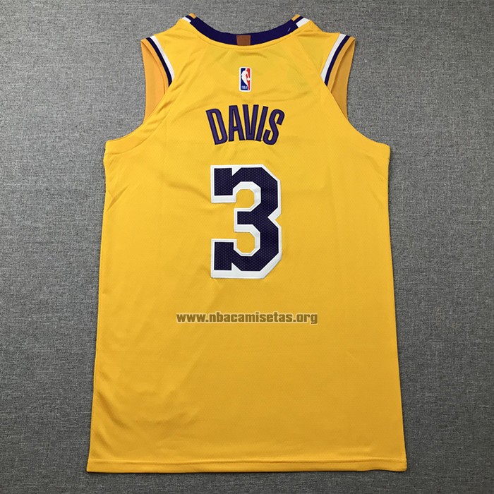 Camiseta Los Angeles Lakers Anthony Davis NO 3 Icon 2020-21 Amarillo